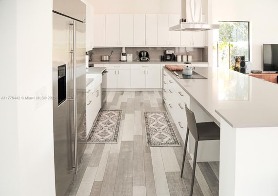 Interior, Kitchen, Stainless Steel Appliances, Wood Texture Flooring
