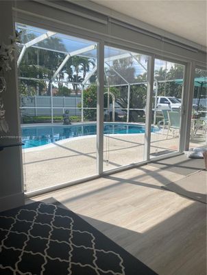 Glass Ceilings, Interior, Pool, Sun Room, Wood Texture Flooring