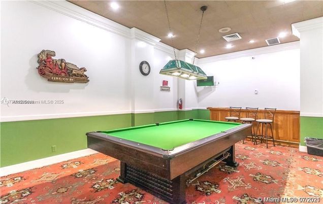 Billiard Table, Game Room, Interior, Pendant Lights, Recessed Lighting