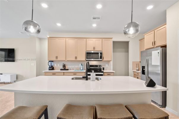 Interior, Kitchen, Pendant Lights, Recessed Lighting, Stainless Steel Appliances