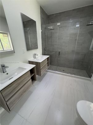 Bathroom, Dual Sink Vanities, Glass Shower, Interior, Marble