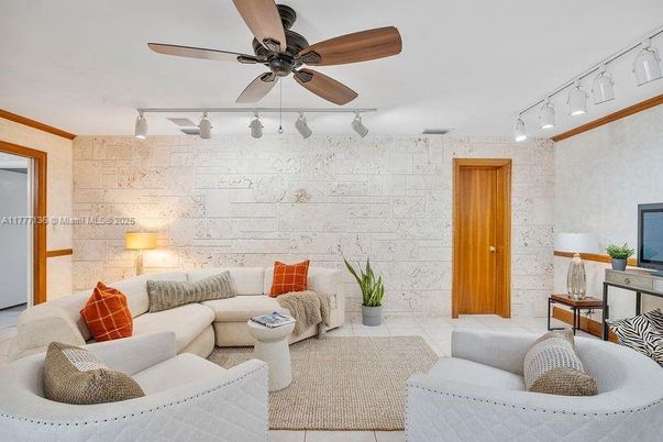 Interior, Living room, Stone Walls
