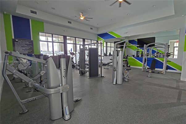 Fitness Equipment, Gym, Interior, Recessed Lighting