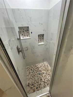 Bathroom, Glass Shower, Interior, Marble Walls