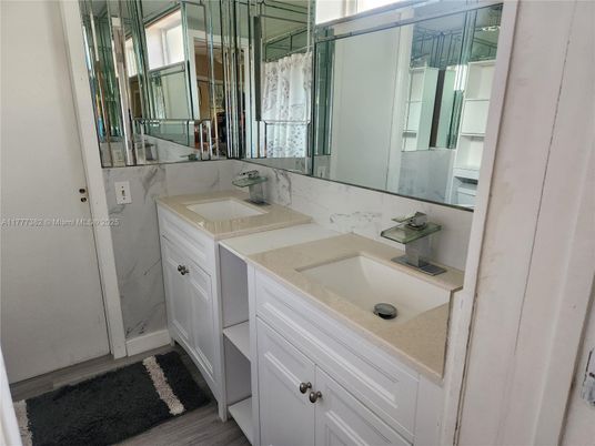 Bathroom, Dual Sink Vanities, Interior, Marble Walls