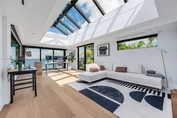 Glass Ceilings, Interior, Living room, Recessed Lighting, Sun Room, Wood Texture Flooring