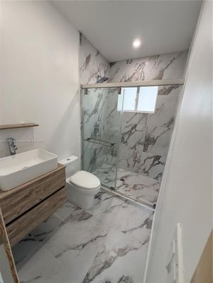 Bathroom, Glass Shower, Interior, Marble, Marble Walls, Recessed Lighting