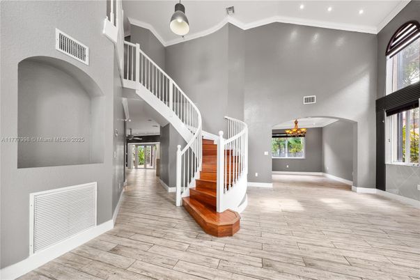 Chandelier, Interior, Recessed Lighting, Wood Texture Flooring