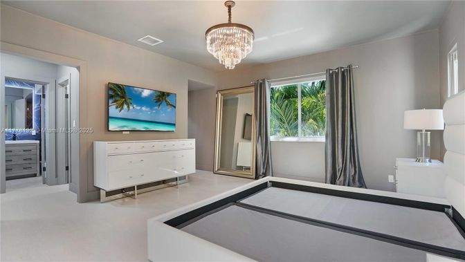 Bedroom, Chandelier, Interior