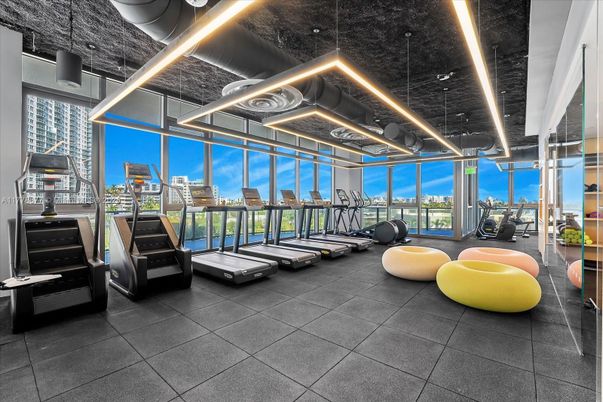 Fitness Equipment, Gym, Interior, Recessed Lighting