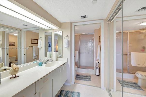 Bathroom, Dual Sink Vanities, Glass Shower, Interior