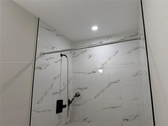 Bathroom, Glass Shower, Interior, Marble Walls, Recessed Lighting