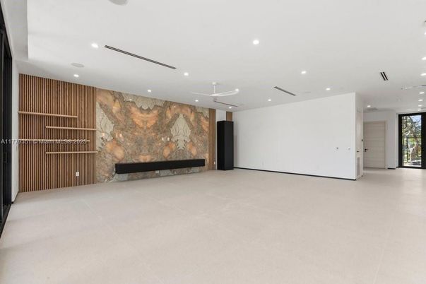 Empty room, Fireplace, Interior, Recessed Lighting
