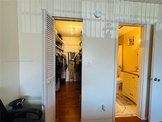 Bathroom, Interior, Marble, Walk-in Closets, Wood Texture Flooring