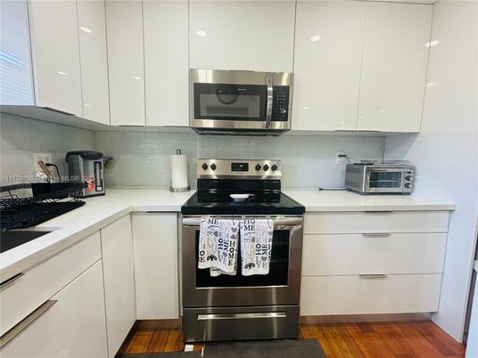 Interior, Kitchen, Stainless Steel Appliances, Wood Texture Flooring