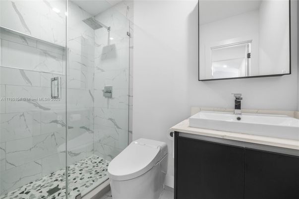 Bathroom, Glass Shower, Interior, Marble Walls