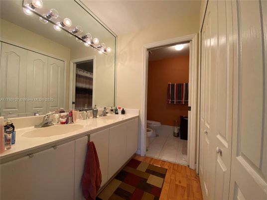 Bathroom, Dual Sink Vanities, Interior, Wood Texture Flooring