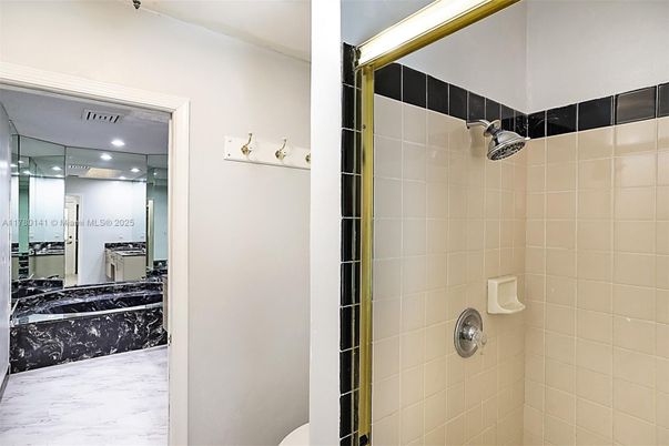 Bathroom, Interior, Marble, Recessed Lighting
