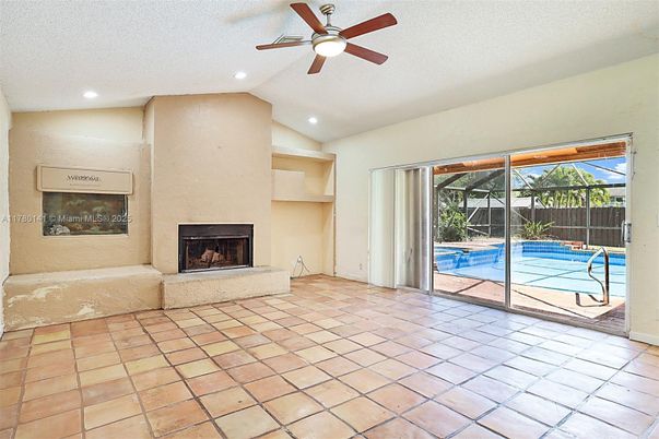 Empty room, Fireplace, Interior, Recessed Lighting