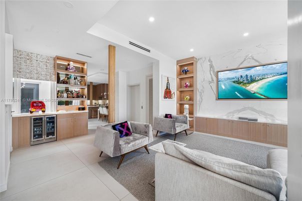 Interior, Living room, Marble Walls, Recessed Lighting