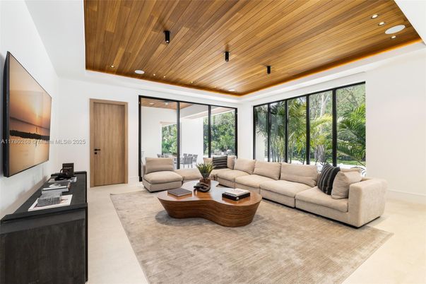 Interior, Living room, Recessed Lighting, Wooden Ceilings