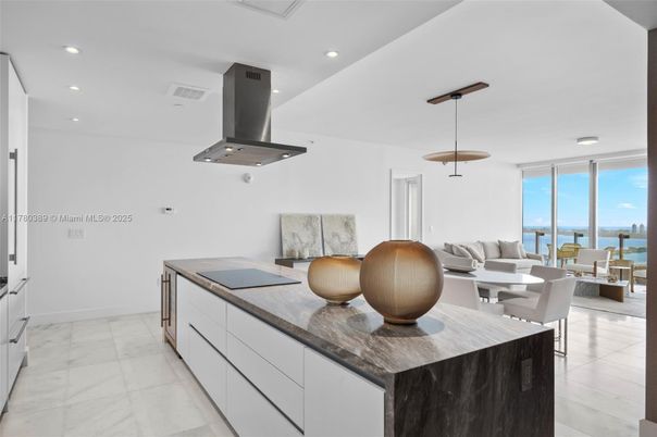 Dining room, Interior, Kitchen, Living room, Marble, Pendant Lights, Recessed Lighting, Water
