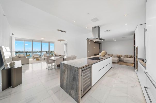 Dining room, Interior, Kitchen, Living room, Marble, Pendant Lights, Recessed Lighting, Water