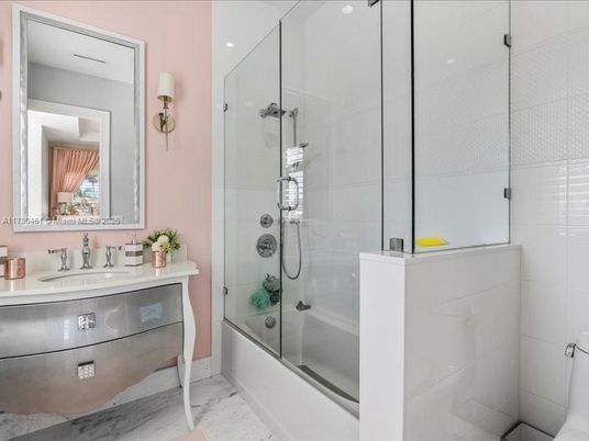 Bathroom, Glass Shower, Interior, Marble