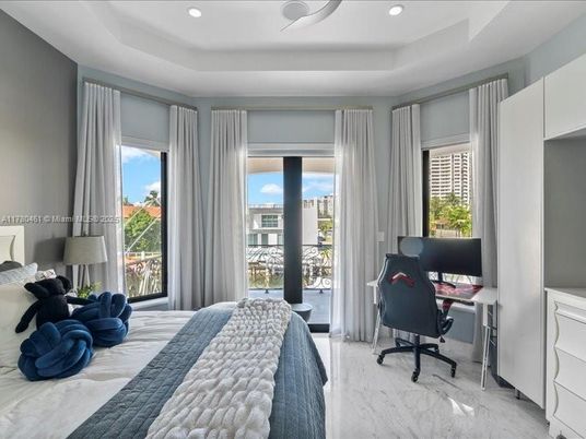Bedroom, Home Office, Interior, Marble, Recessed Lighting