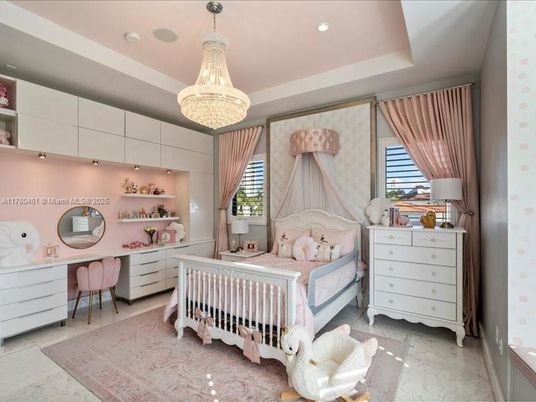 Bedroom, Chandelier, Interior, Recessed Lighting
