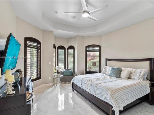 Bedroom, Interior, Marble, Recessed Lighting