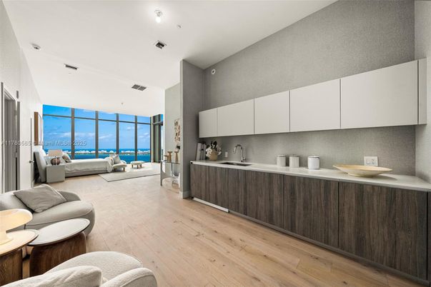 Interior, Kitchen, Living room, Recessed Lighting, Water, Wood Texture Flooring