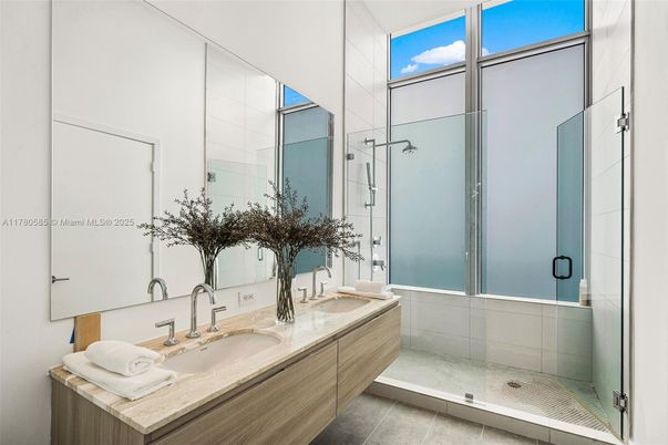 Bathroom, Dual Sink Vanities, Glass Shower, Interior
