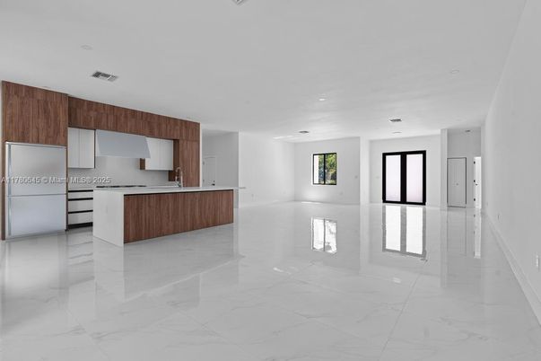 Empty room, Interior, Kitchen, Marble, Recessed Lighting