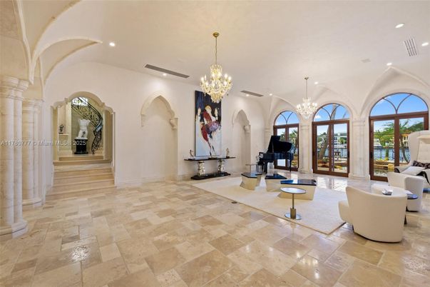 Chandelier, Interior, Living room, Piano, Recessed Lighting