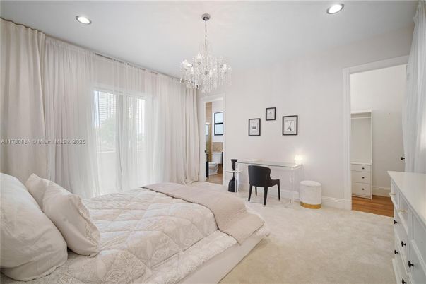 Bedroom, Chandelier, Interior, Recessed Lighting