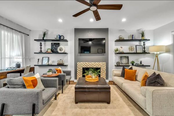 Fireplace, Interior, Living room, Recessed Lighting