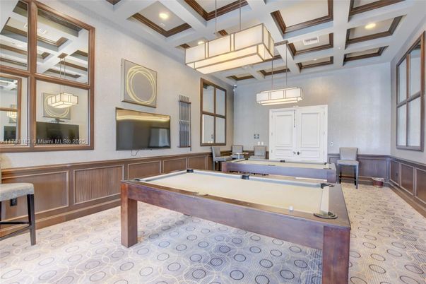 Billiard Table, Game Room, Interior, Pendant Lights, Recessed Lighting
