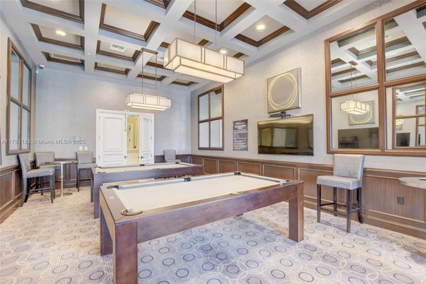 Billiard Table, Game Room, Interior, Pendant Lights, Recessed Lighting