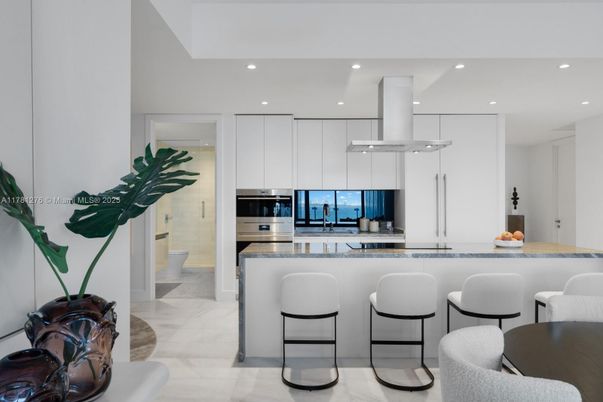 Interior, Kitchen, Marble, Recessed Lighting, Stainless Steel Appliances