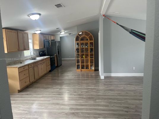 Interior, Kitchen, Wood Texture Flooring