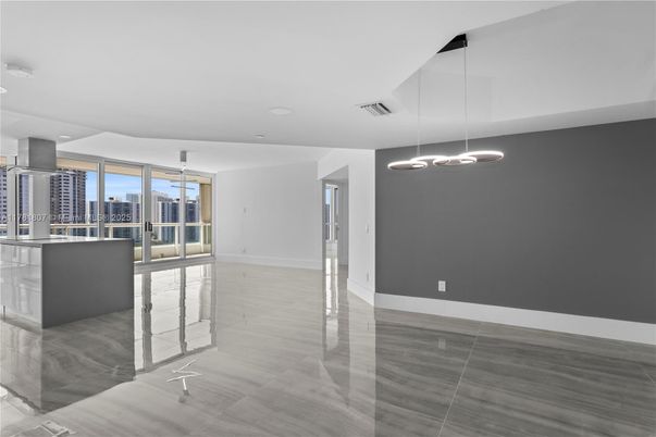 Empty room, Interior, Pendant Lights, Wood Texture Flooring