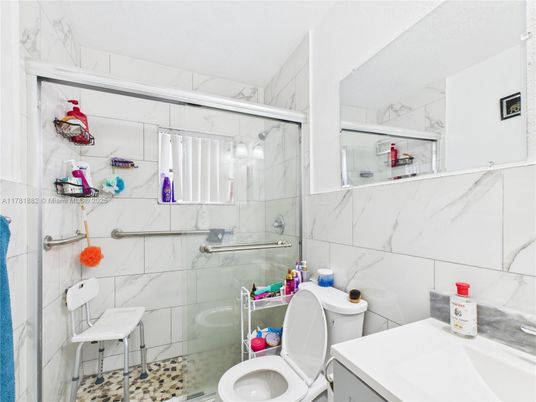 Bathroom, Glass Shower, Interior, Marble Walls