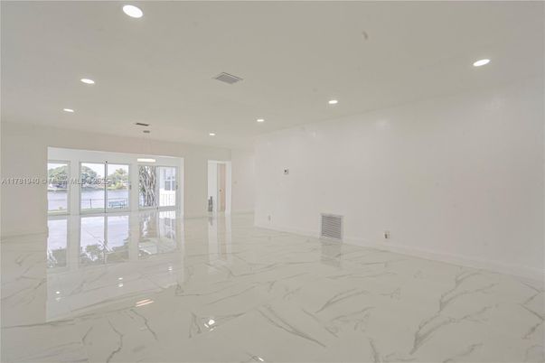 Empty room, Interior, Marble, Pendant Lights, Recessed Lighting