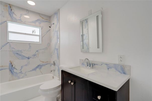 Bathroom, Interior, Marble Walls, Recessed Lighting