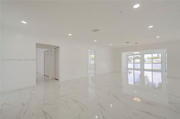 Empty room, Interior, Marble, Pendant Lights, Recessed Lighting