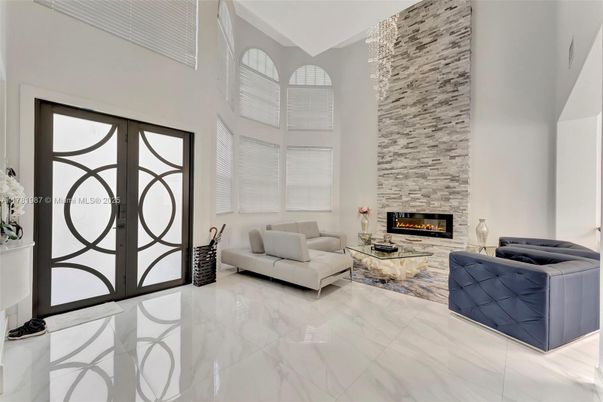 Fireplace, Interior, Living room, Marble, Stone Walls