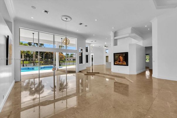 Empty room, Fireplace, Interior, Pendant Lights, Recessed Lighting