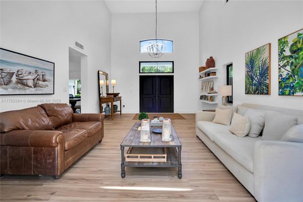 Interior, Living room, Pendant Lights, Wood Texture Flooring