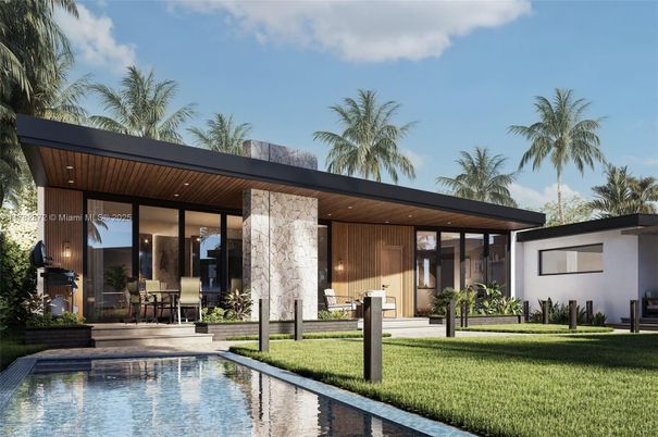 Backyard, Exterior, Facade, Pool, Modern